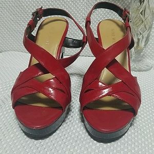 Nine west red wedges 6.5